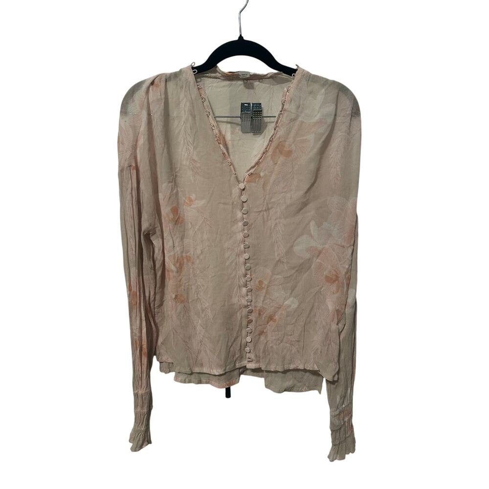All Saints Floral Long Sleeve Button Blouse 4